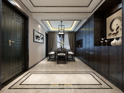 昊元上品160㎡中式風三居室 | 36萬精裝案例全解析